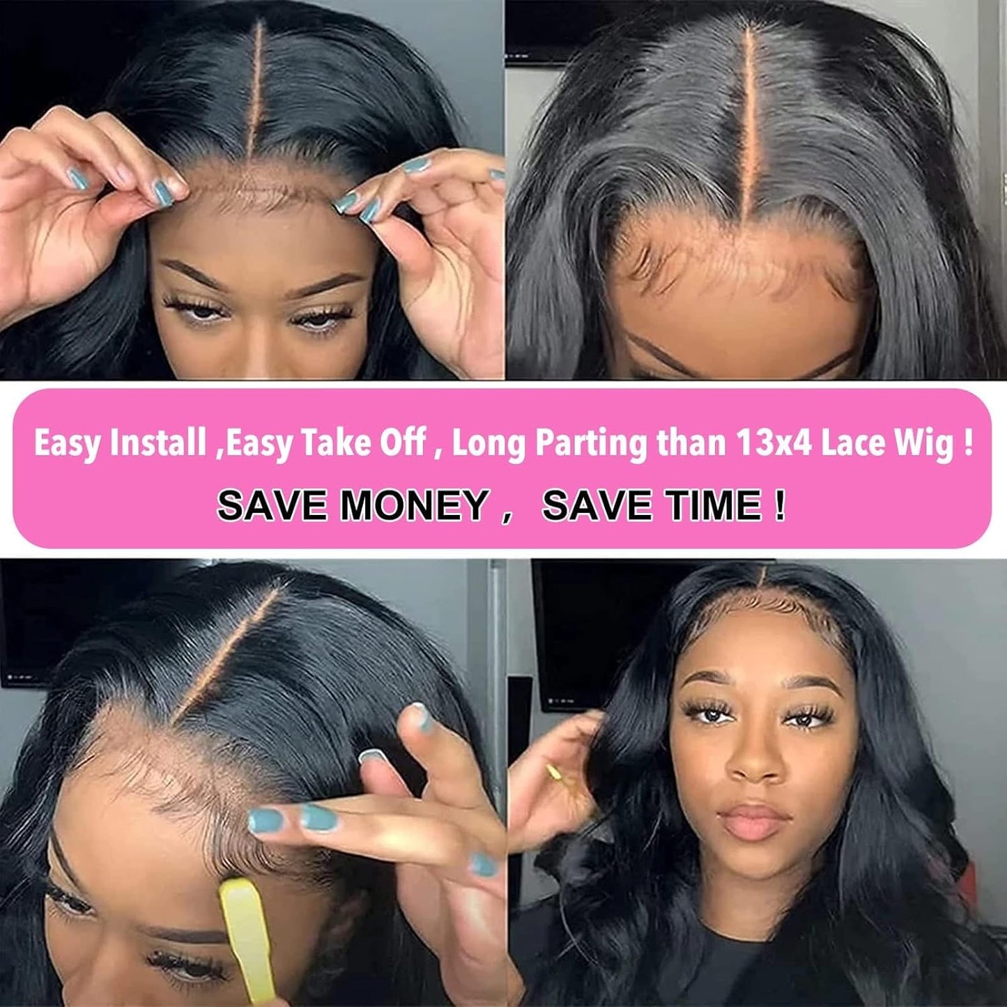 5x5 HD Lace Closure Wigs Human Hair,15A Body Wave 200 Density Hd Lace Front Wigs Human Hair Pre Plucked With Baby Hair, Wear And Go Glueless Wigs Human Hair