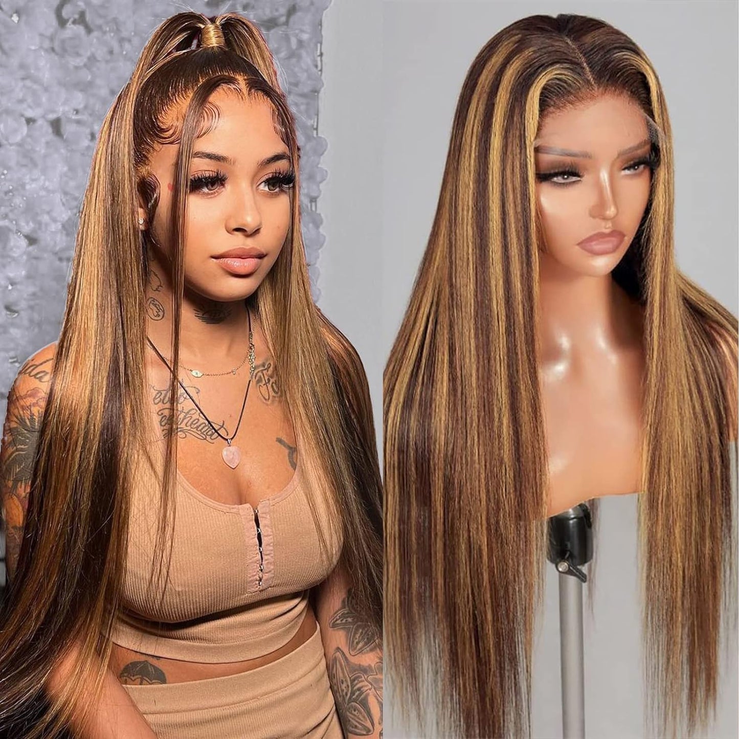 13x4 Highlight Lace Front Wig 4/27 Ombre Lace Front Wigs
