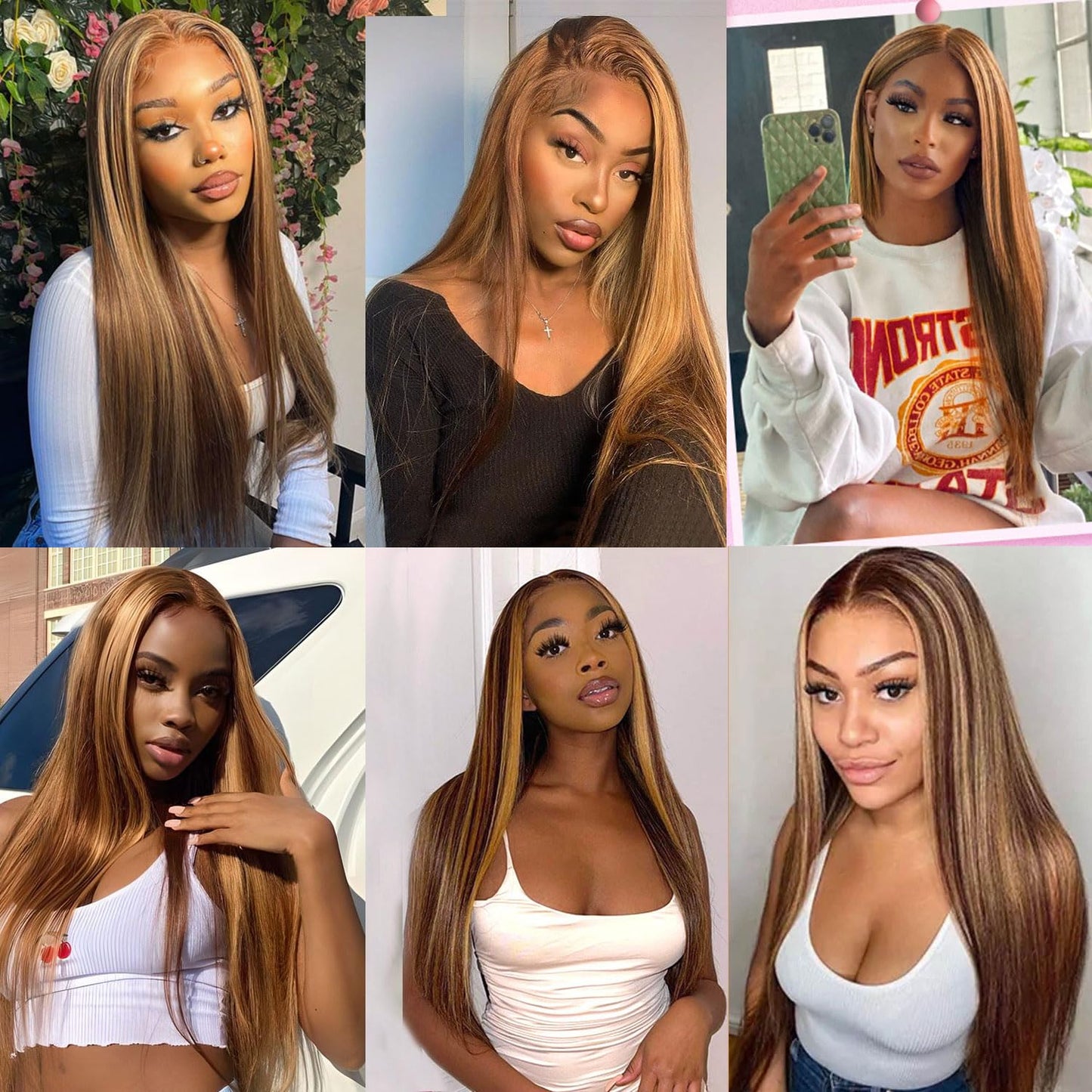 13x4 Highlight Lace Front Wig 4/27 Ombre Lace Front Wigs