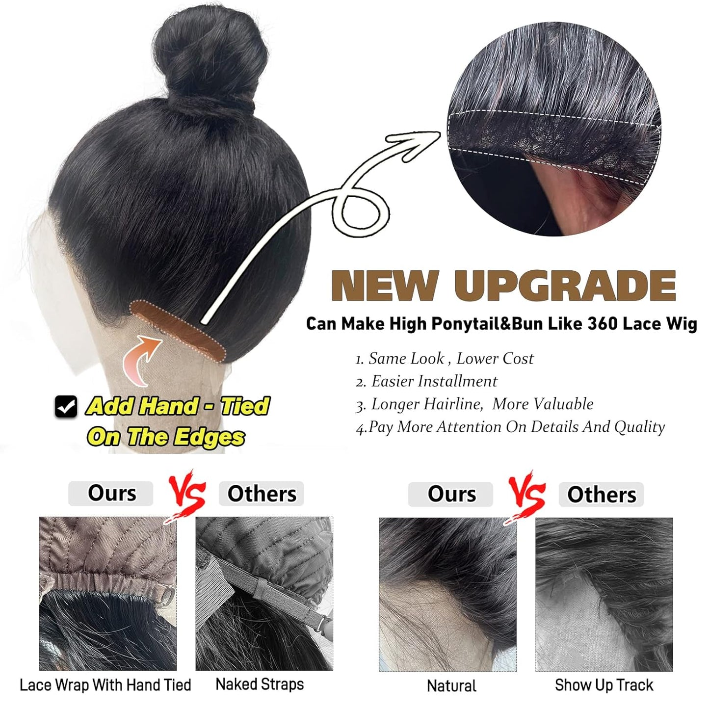 Beluck 13x6 Lace Front Wigs Human Hair 200 Density, HD Transparent Pre Plucked, Glueless Body Wave Frontal With Baby Hair, Bleached Knots, Natural Color