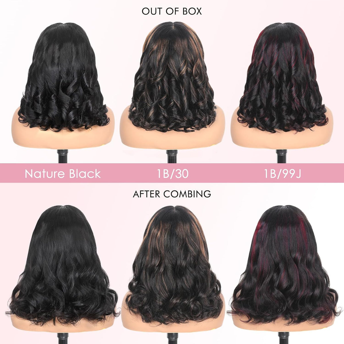 Beluck 1B/30 Loose Body Wave Bob Wig 6x6 Lace Closure Glueless
