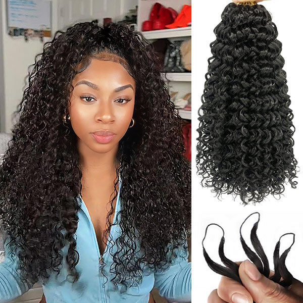 Lightweight Feather Water Wave Crochet Human Hair Miracle Knots Natural Feel Easy Install