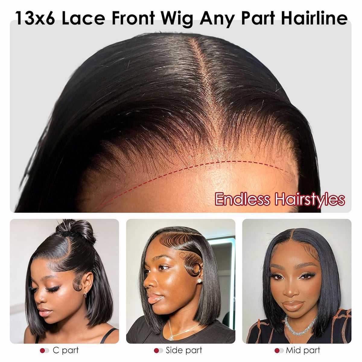 Super Double Drawn Straight Bob Wig 13x6 HD Lace Front Human Hair