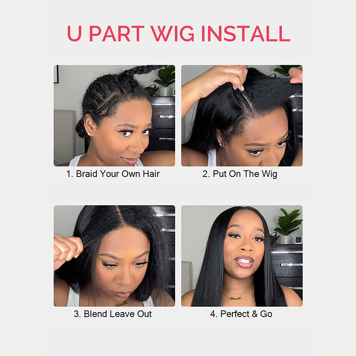 Beluck Yaki Straight U/V Part Wig Natural Colour Glueless 16-26 Inch - 6