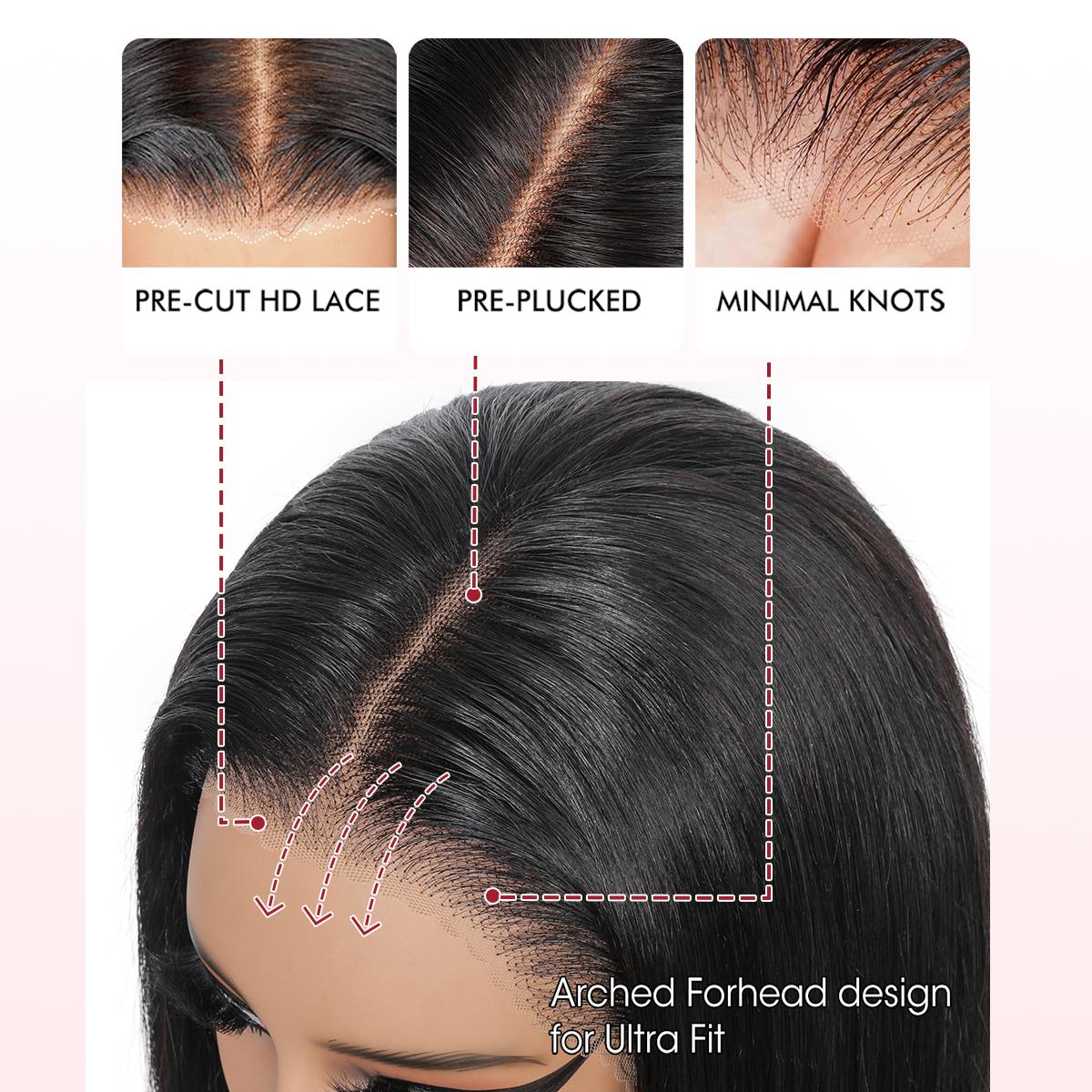 Beluck Hair 13x6 Burmese Curly Wig 250% Pre-Cut HD Lace Frontal Wigs Full End Ear-To-Ear With Invisible Drawstring Wig Wear And Go Glueless Wig Brazilian Human Hair Wigs For Women Natural Color/Chocolate Brown Pre-Plucked & Minimal Knots Hair Lace Wig 15A