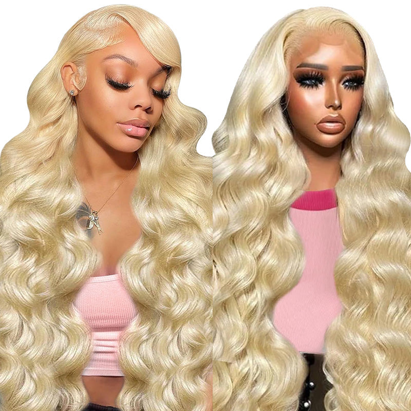 Beluck 613 Lace Front Wig Human Hair 13x6 Transparent Lace Body Wave 613 HD Lace Frontal Wig 613 Honey Blonde Lace Front Wig Human Hair Pre Plucked Bleached Knots Lace Front Wig