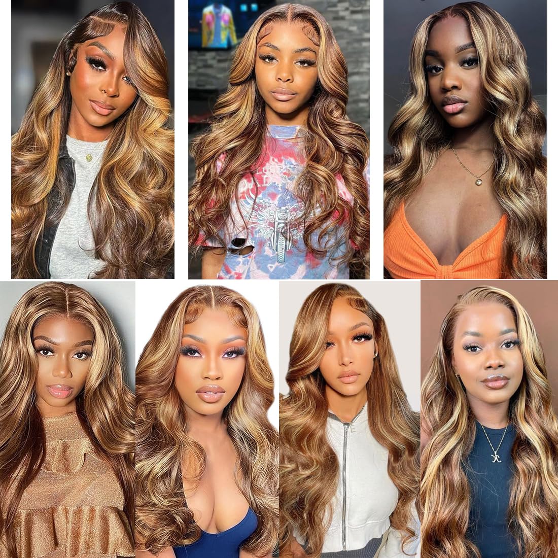 Beluck 13x6 Highlight Lace Front Wigs Human Hair Body Wave HD Lace Frontal Wigs 4/27 Honey Blonde Ombre Colored Human Hair Wigs for Women Pre Plucked