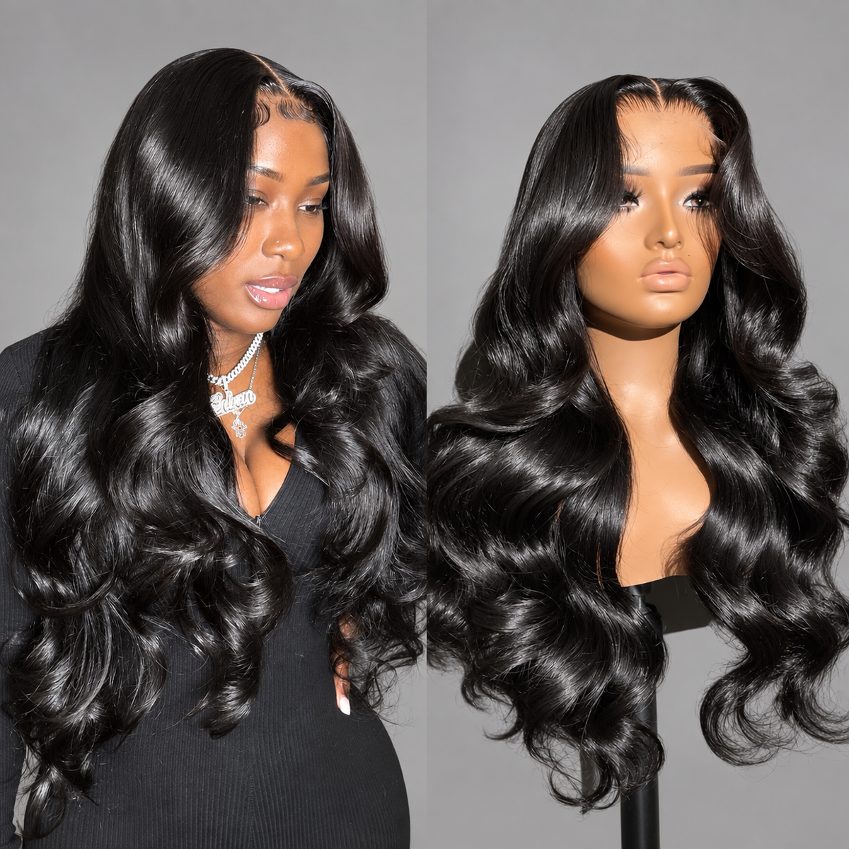 13x6 Body Wave Glueless Lace Front Human Hair Wig With Drawstring