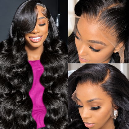 13x6 Body Wave Glueless Lace Front Human Hair Wig With Drawstring
