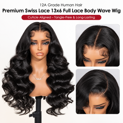 13x6 Body Wave Glueless Lace Front Human Hair Wig With Drawstring
