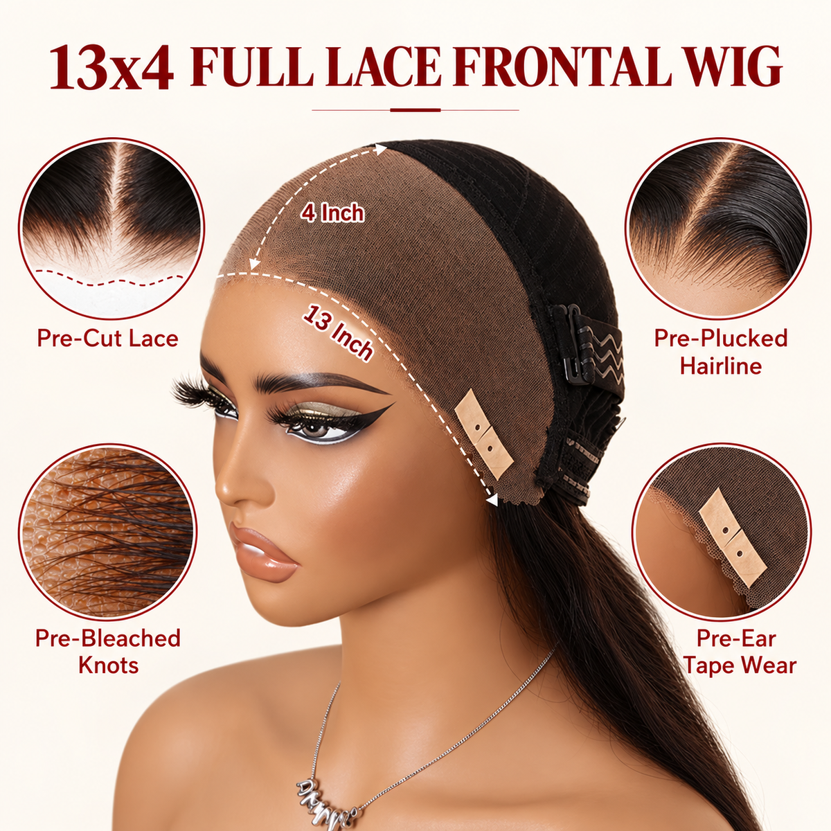 Beluck 13x4 HD Lace Front Kinky Straight Soft Fluffy Texture Human Hair Wig Full Natural Volume