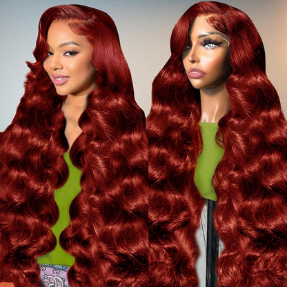 Beluck Reddish Brown 13x6 Lace Front Wigs Glueless Body Wave Frontal Wigs