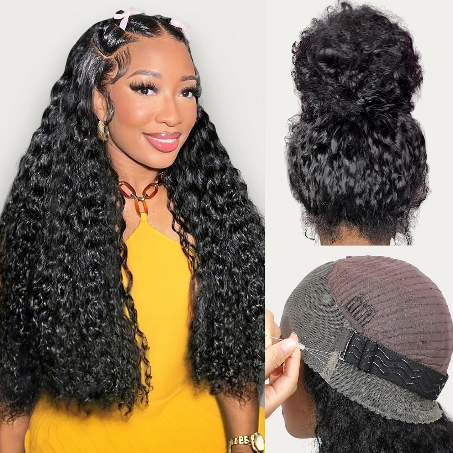 Beluck Deep Wave Curly 360 Lace Front Glueless Wigs