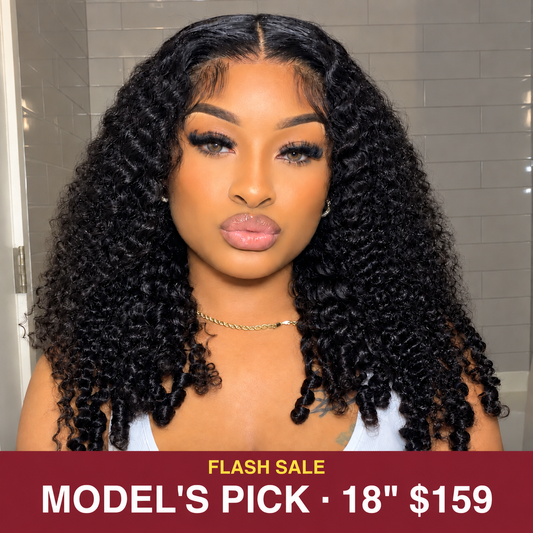 Beluck Burmese Curly 13x6 HD Lace Front Wig 220% Density Defined Curls Drawstring Human Hair