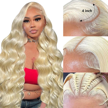 Beluck 613 Lace Front Wig Human Hair 613 Blonde Wig Human Hair HD Transparent Lace 13x4 Body Wave Blonde Lace Front Wigs Human Hair Pre Plucked 613 HD Lace Frontal Wig