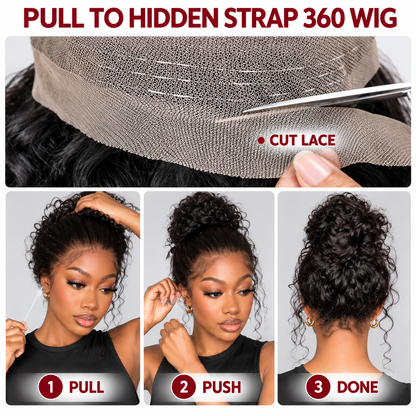 Kinky Straight Invisi Strap Snug Fit 360 Transparent Lace Frontal Wig | Pre-Cut Lace & Bleached Knots