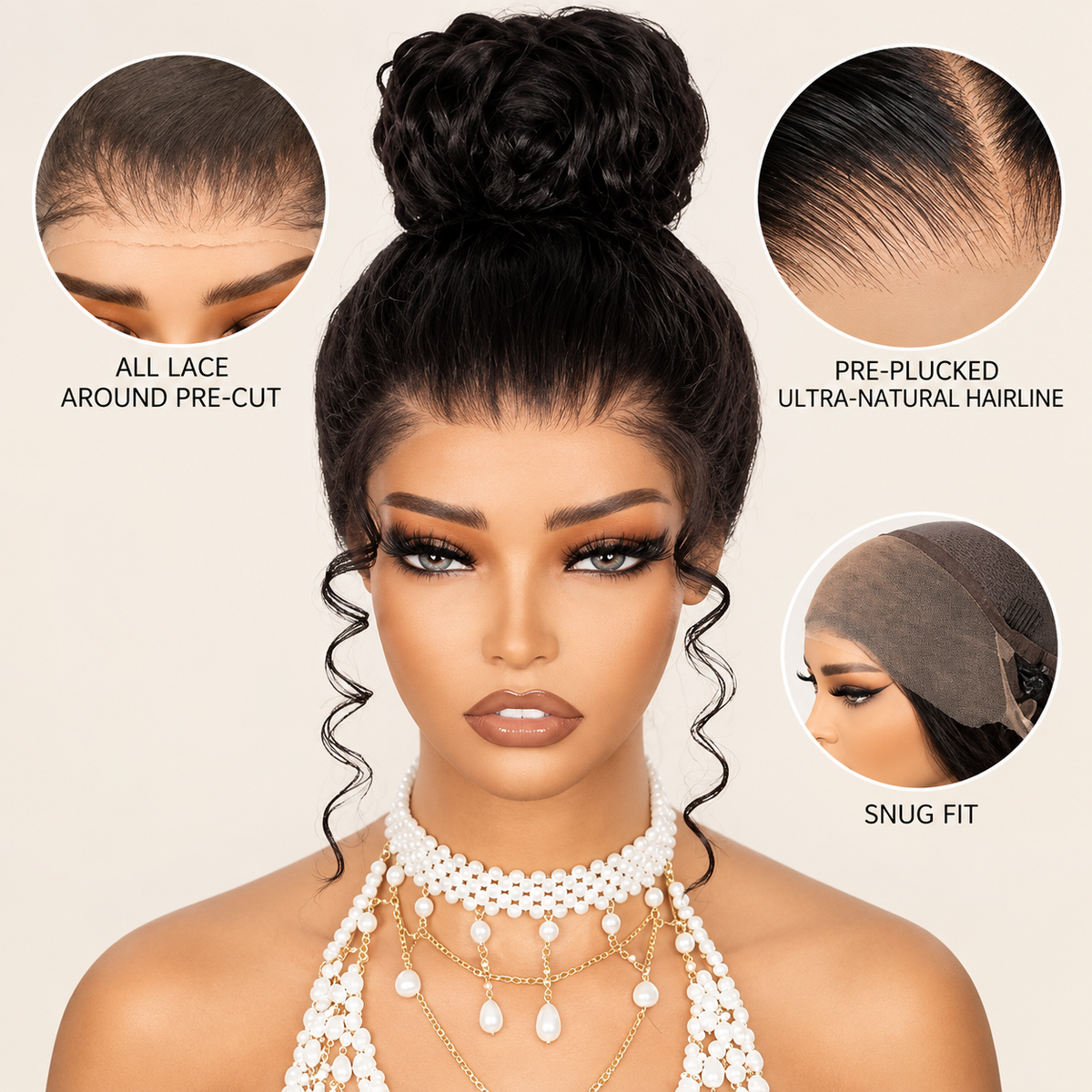 Kinky Straight Invisi Strap Snug Fit 360 Transparent Lace Frontal Wig | Pre-Cut Lace & Bleached Knots