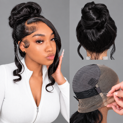 Beluck Glueless Body Wave 360 Lace Front Wig Human Hair HD Lace Invisible Strap Pre Plucked Face Framing For High Bun Salon Updo