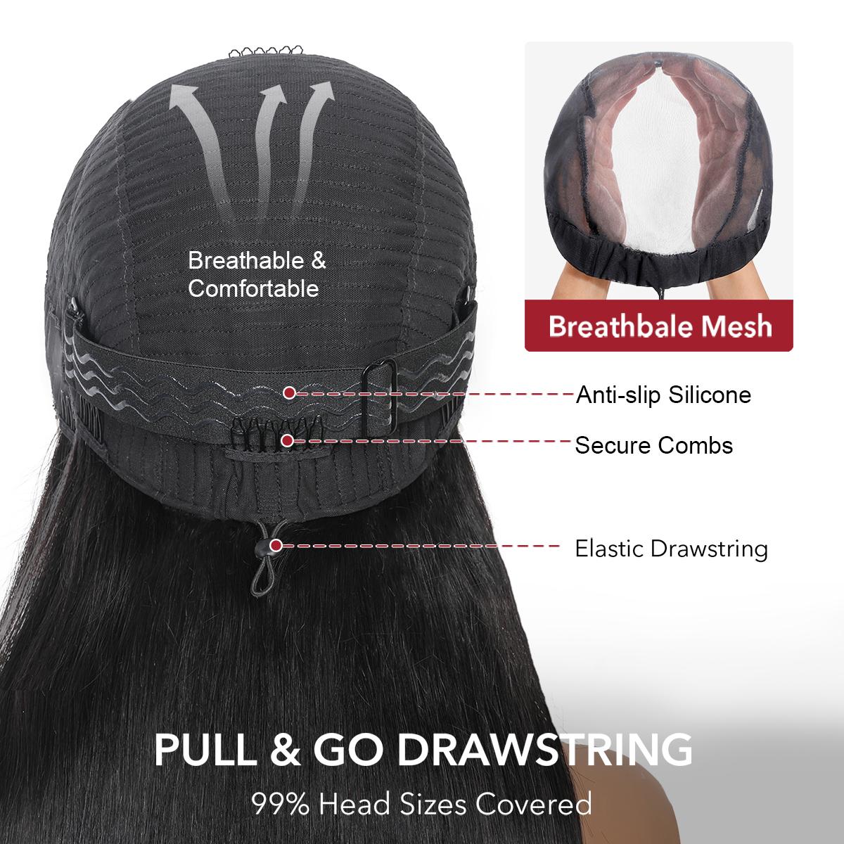 Beluck Hair 13x6 Burmese Curly Wig 250% Pre-Cut HD Lace Frontal Wigs Full End Ear-To-Ear With Invisible Drawstring Wig Wear And Go Glueless Wig Brazilian Human Hair Wigs For Women Natural Color/Chocolate Brown Pre-Plucked & Minimal Knots Hair Lace Wig 15A