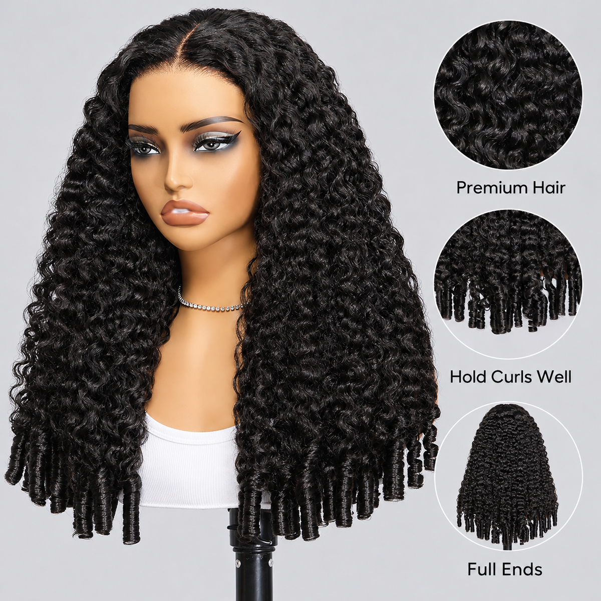 Beluck 6x6 Lace Closure Burmese Curly Full Volume Defined Bouncy Curls Human Hair Wig