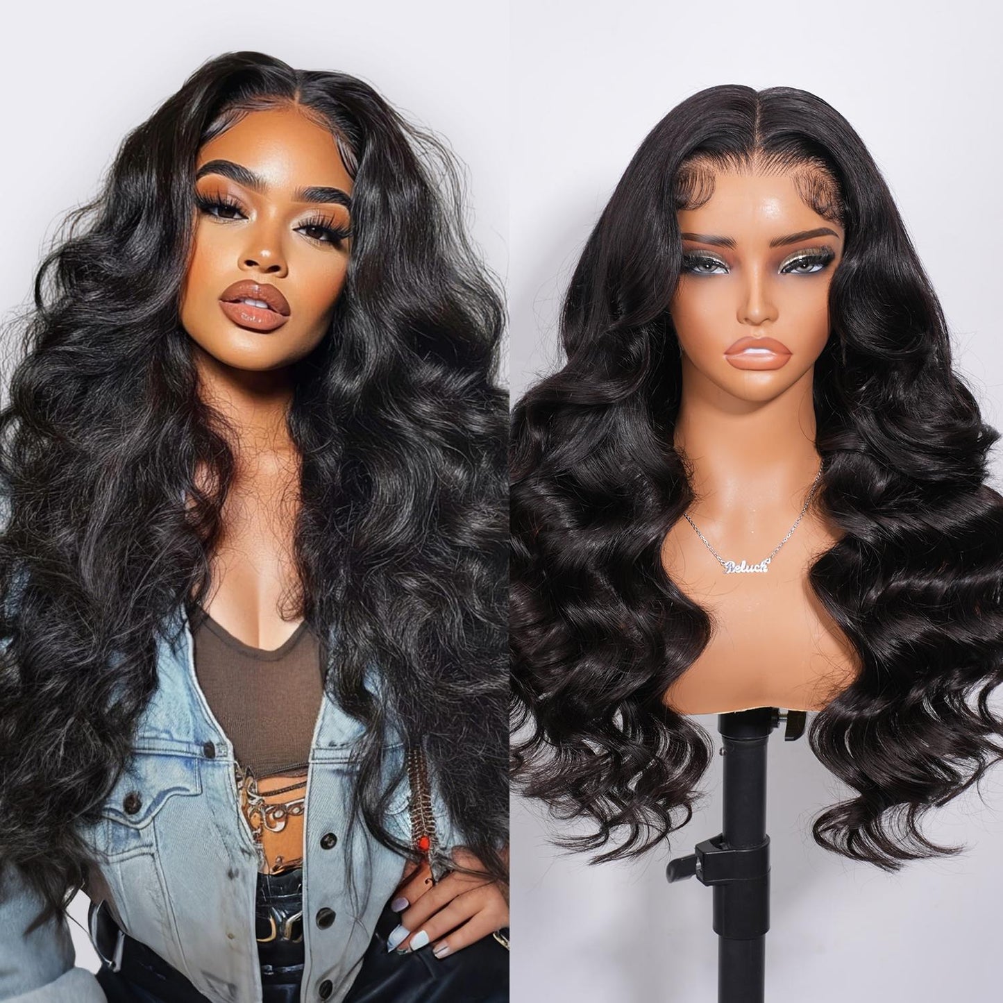Beluck Glueless 13x6 Lace Front Wigs Human Hair With Drawstring 220% Density Body Wave Human Hair Wig Ear To Ear HD Lace Frontal Pre Plucked Wear Go Glueless Wigs Human Hair Deep Wavy Wigs Human Hair Weave