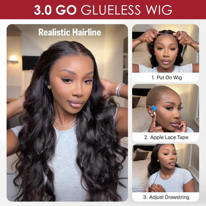 Beluck Glueless 13x6 Lace Front Wigs Human Hair With Drawstring 220% Density Body Wave Human Hair Wig Ear To Ear HD Lace Frontal Pre Plucked Wear Go Glueless Wigs Human Hair Deep Wavy Wigs Human Hair Weave
