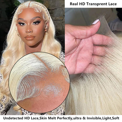 Beluck 613 Lace Front Wig Human Hair 613 Blonde Wig Human Hair HD Transparent Lace 13x4 Body Wave Blonde Lace Front Wigs Human Hair Pre Plucked 613 HD Lace Frontal Wig