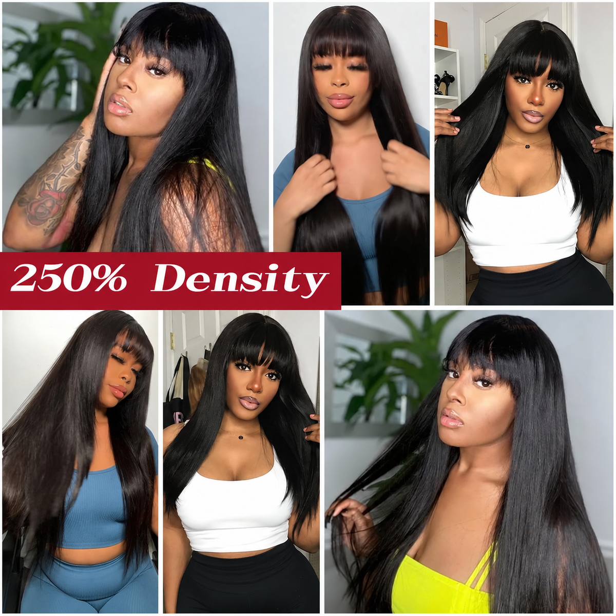 Beluck Straight Throw & Go Wig With Bangs Human Hair 2x4 Lace Front Wig