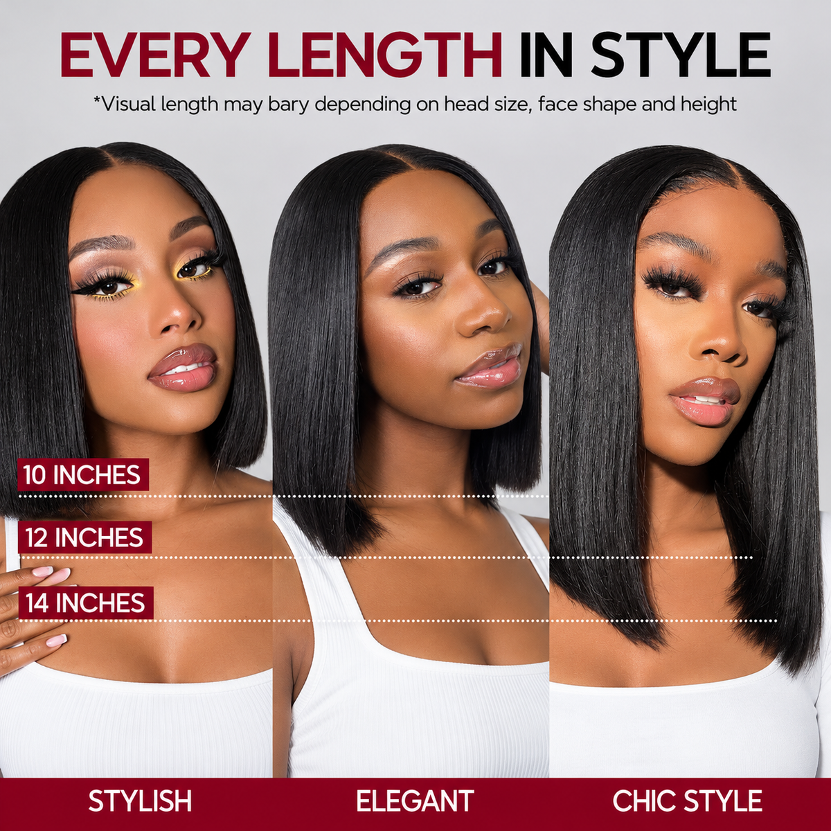 Beluck Realistic 2x4 HD Lace Yaki Straight  Human Hair Wig With Bangs Put On And Go