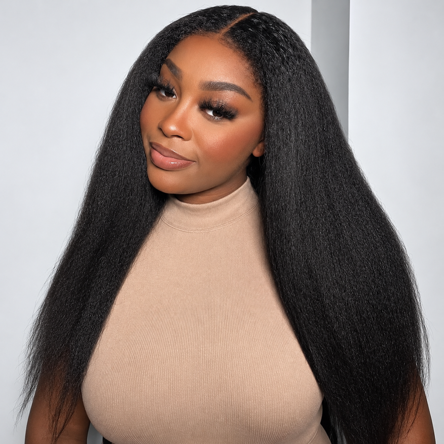 Beluck 6x6 HD Lace Closure Kinky Straight Natural Blowout Human Hair Wig Look Full Volume