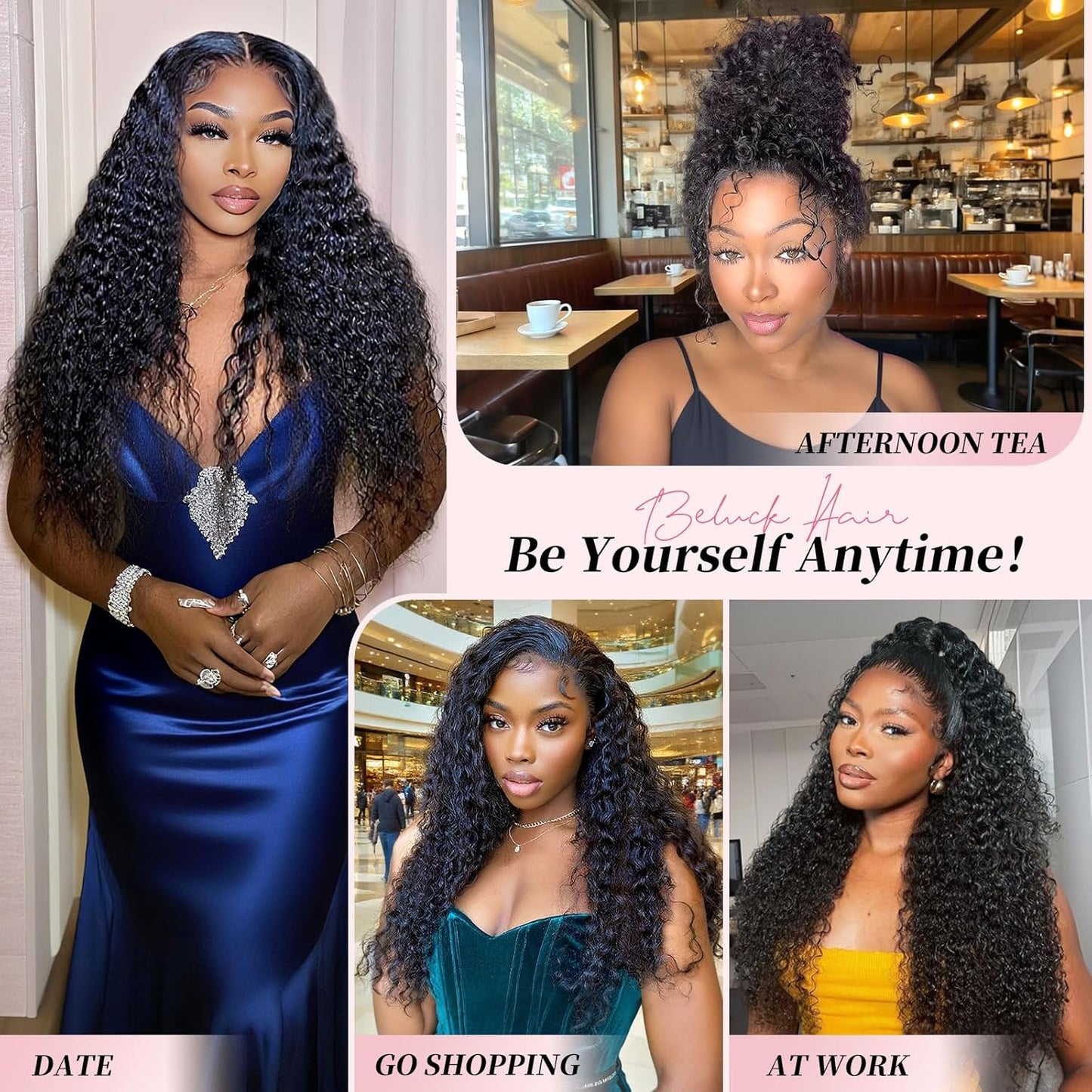 Beluck Deep Wave Curly 360 Lace Front Glueless Wigs