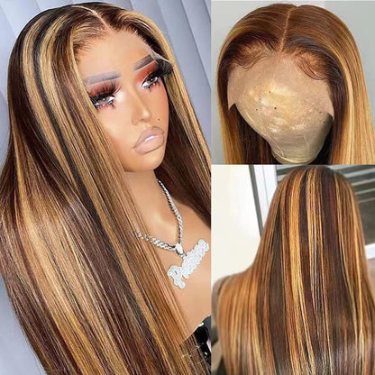 13x4 Highlight Lace Front Wig 4/27 Ombre Lace Front Wigs