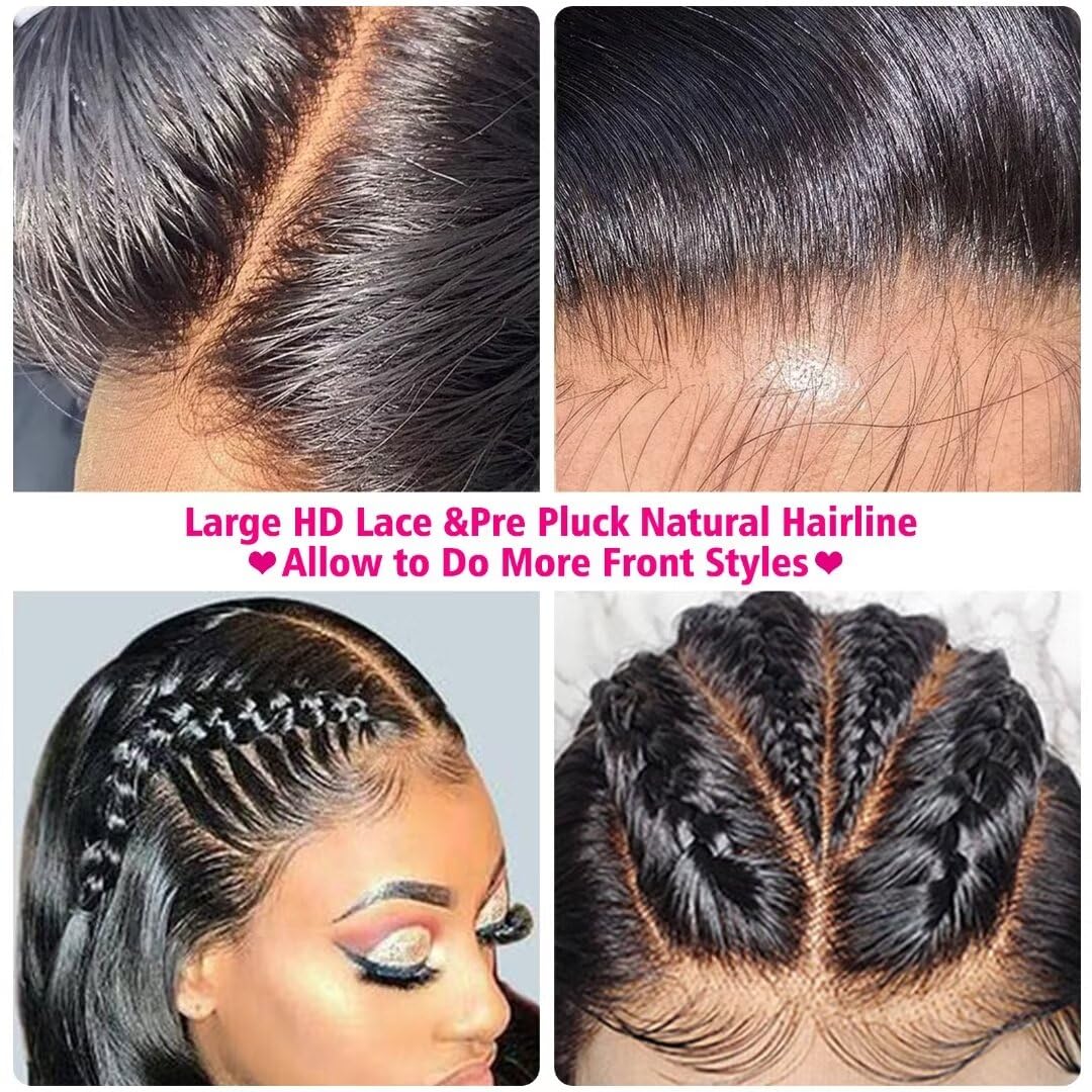 360 Lace Front Wigs Human Hair Pre Plucked, 200 Density Body Wave Frontal 360 Wig Human Hair Full Lace Human Hair Wigs, HD Lace Front Wigs for Women Human Hair Glueless with Baby Hair