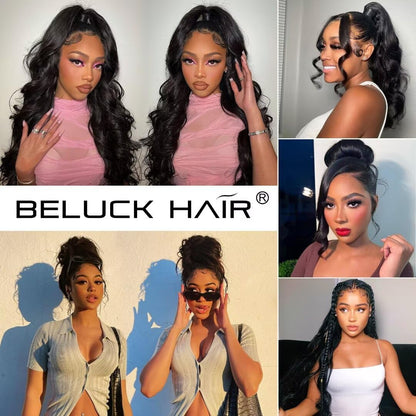 Beluck 360 Lace Front Wigs Human Hair Pre Plucked, 200 Density Body Wave Frontal 360 Wig Human Hair Full Lace Human Hair Wigs, HD Lace Front Wigs for Women Human Hair Glueless with Baby Hair