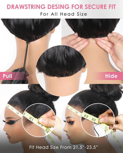 Glueless 13x6 Lace Front Wigs Human Hair 220% Density Body Wave Human Hair