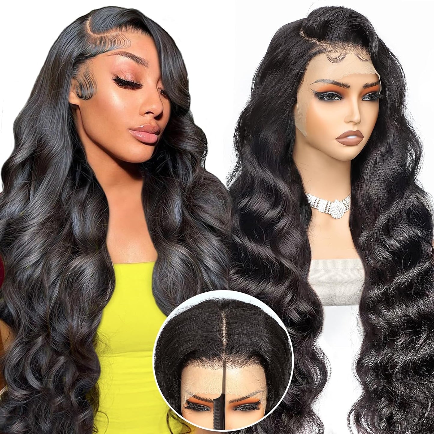 250 Density Body Wave Glueless 13x6.5 Hd Lace Front Wigs