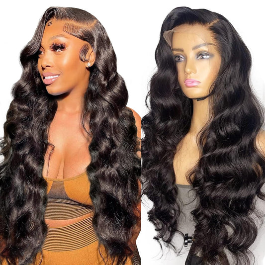 250 Density HD Lace Front Wigs Human Hair, Body Wave Lace Front Wig Human Hair 13x4 HD Lace Front Wigs Human Hair Pre Plucked Bleached Knots