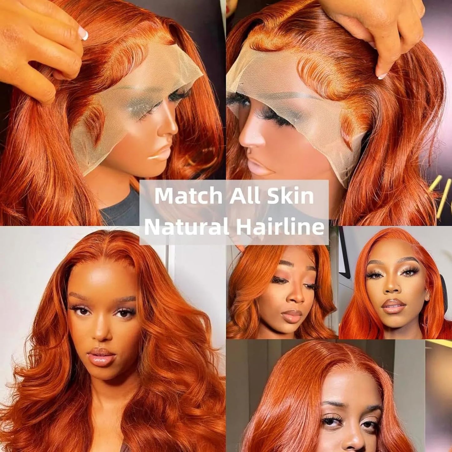 13x6 Ginger Lace Front Wigs Human Hair Orange 13x6 Lace Front Wigs Human Hair Pre Plucked,Body Wave Frontal Wigs Human Hair Hd Lace, Glueless Lace Front Wigs Human Hair Colored With Baby Hair