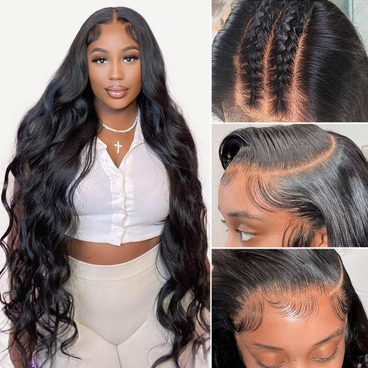 5x5 HD Lace Closure Wigs Human Hair,15A Body Wave 200 Density Hd Lace Front Wigs Human Hair Pre Plucked With Baby Hair, Wear And Go Glueless Wigs Human Hair