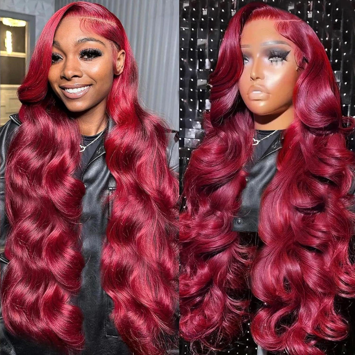 Beluck 99J Burgundy Body Wave Wig 13x6 Lace Front Human Hair Pre Plucked with Baby Hair