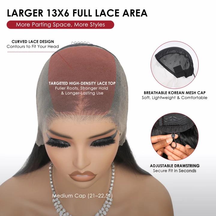 Beluck Glueless 13x6 Lace Front Wigs Human Hair With Drawstring 220% Density Body Wave Human Hair Wig Ear To Ear HD Lace Frontal Pre Plucked Wear Go Glueless Wigs Human Hair Deep Wavy Wigs Human Hair Weave