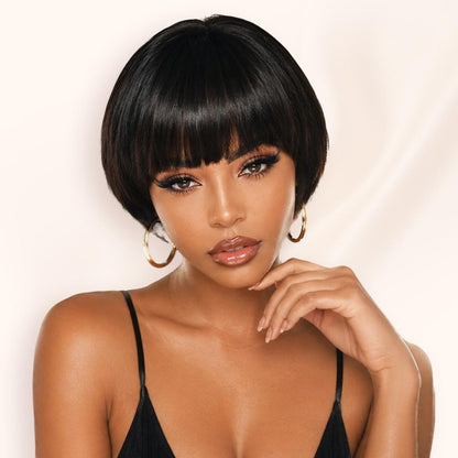 Beluck Pixie Cut Wig 2X4 Lace Glueless Wigs Straight Human Hair Wig Ready To Go Short Pixie Wigs Human Hair Wigs For Women Natural Black Straight Bob Wigs Beginner Friendly Summer Hairstyles Budget Friendly Wig Beach Essentials#Summervibes