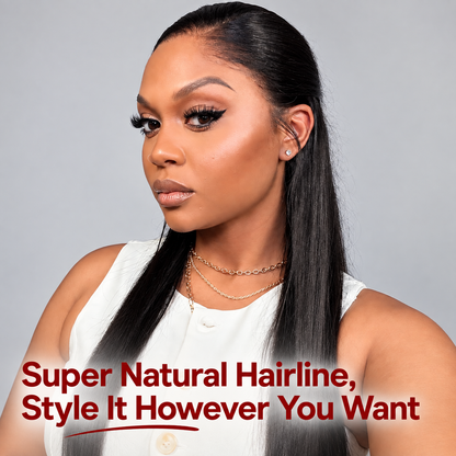 Beluck Glueless Straight 360 Lace Front Wig Human Hair HD Lace Invisible Strap Pre Plucked Face Framing For High Bun Salon Updo（副本）