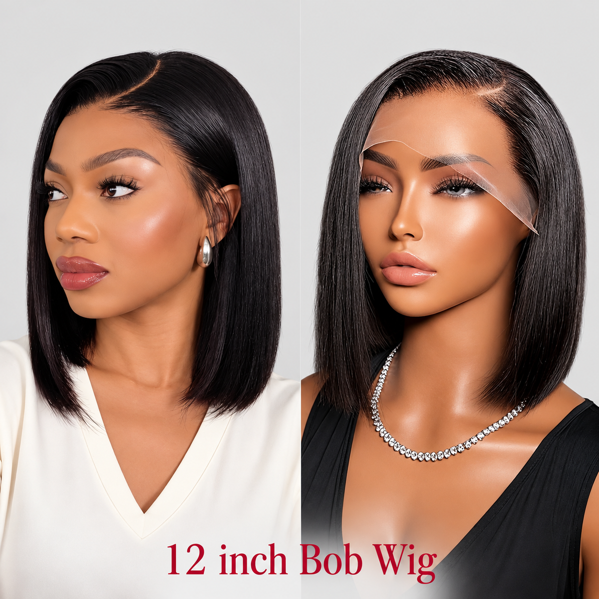 Super Double Drawn Straight Bob Wig 13x6 HD Lace Front Human Hair