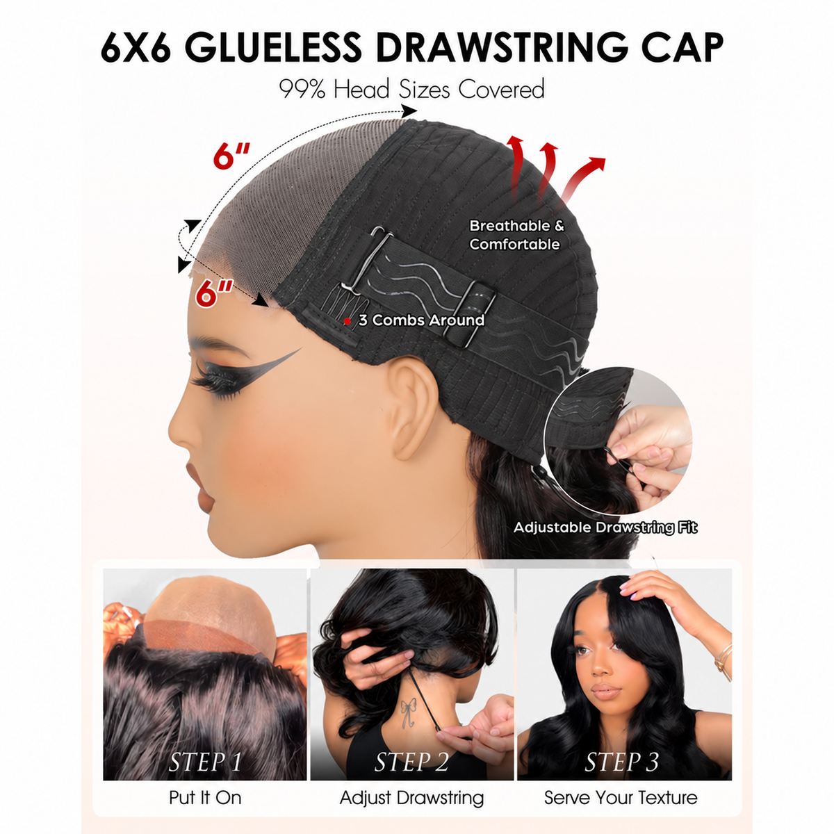 Beluck 6x6 Lace Closure Chocolate Brown Body Wave/straight  Rich Cocoa Color Glossy Waves Human Hair Wig