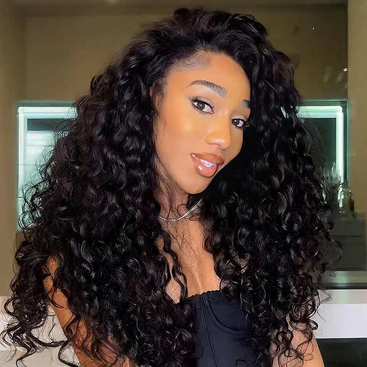 Beluck Beach Curly V Part Wig Summer Curls Glueless 18-26 Inch Natural Black - 1