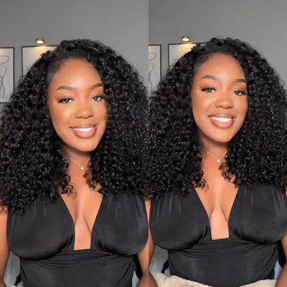 Beluck Bouncy Deep Curly Half Wig Flip Over 3 In 1 Glueless Quick Install 16-24 Inch Natural Black - 2