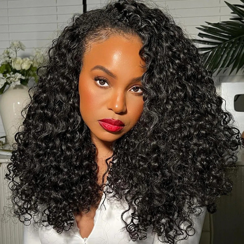 Beluck Bouncy Deep Curly Half Wig Flip Over 3 In 1 Glueless Quick Install 16-24 Inch Natural Black - 3