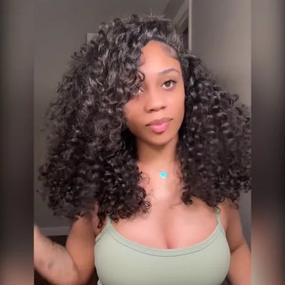 Beluck Bouncy Deep Curly Half Wig Flip Over 3 In 1 Glueless Quick Install 16-24 Inch Natural Black - 5