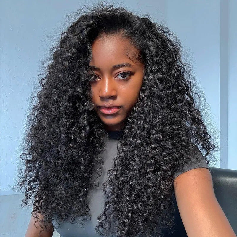 Beluck Bouncy Deep Curly Half Wig Flip Over 3 In 1 Glueless Quick Install 16-24 Inch Natural Black - 8